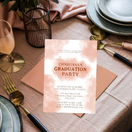 Invitación Graduación de moda Peach Fuzz