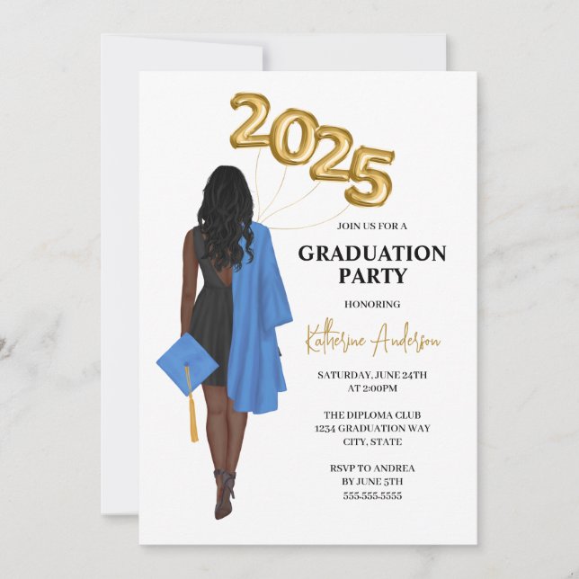 Invitación Graduación de mujeres afroamericanas en 2025 (Anverso)