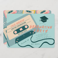 Graduación de música en cinta cassette azul Cute 8