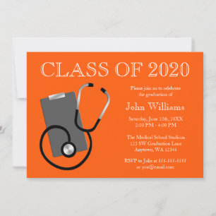 Invitación Graduación de Naranja de la Escuela de Enfermería