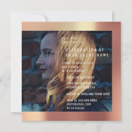 Invitación Graduación de Novialidad Foto Cumpleaños Copper Me