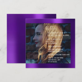 Invitación Graduación de Novialidad Plum Metálico