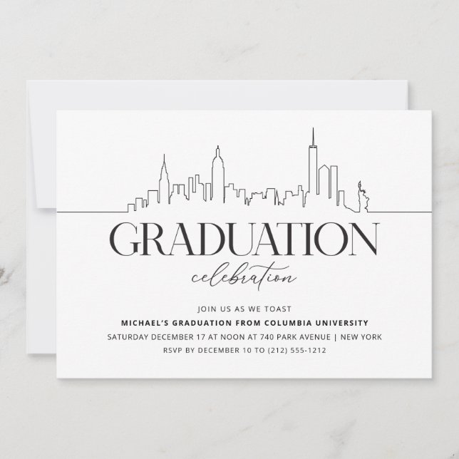 Invitación Graduación de Nueva York (Anverso)
