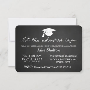 Invitación Graduación de Open House Que Empiece La Aventura