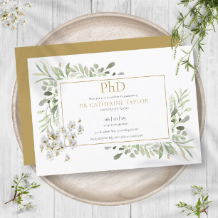 Invitación Graduación de Oro de Foliage Foliage Graduación de