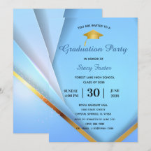 Graduación de oro de la fiesta en las capas azules