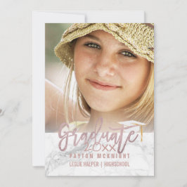 Invitación Graduación de oro/mármol Rosa de PixDezines