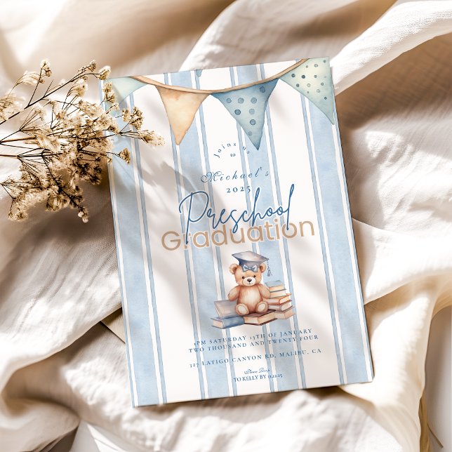 Invitación Graduación de Oso de Teddy de Educación Preescolar (Subido por el creador)