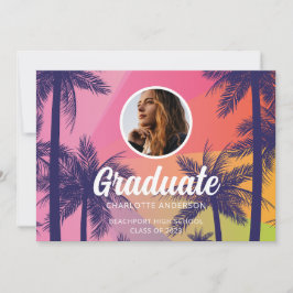 Invitación Graduación de palmeras tropicales