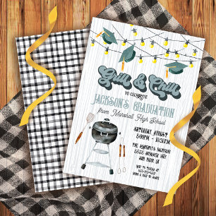 Invitación Graduación de parrilladas y chill BBQ parcialmente