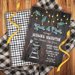 Invitación Graduación de parrilladas y chill BBQ parcialmente