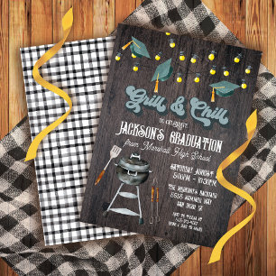 Invitación Graduación de parrilladas y chill BBQ parcialmente