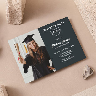 Invitación Graduación de personalizado de foto laurel