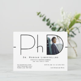 Invitación Graduación de PhD con fotografía moderna
