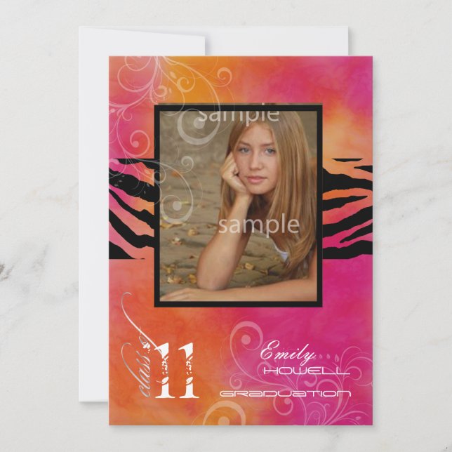 Invitación Graduación de PixDezines 2011, cebra (Anverso)