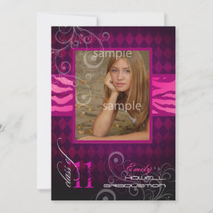 Invitación Graduación de PixDezines 2012, impresión de cebra+