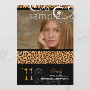 Invitación Graduación de PixDezines, impresión de leopardo
