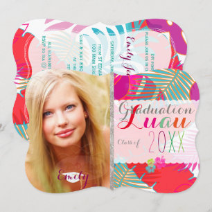 Invitación Graduación de PixDezines Luau/Bosque Lluvioso