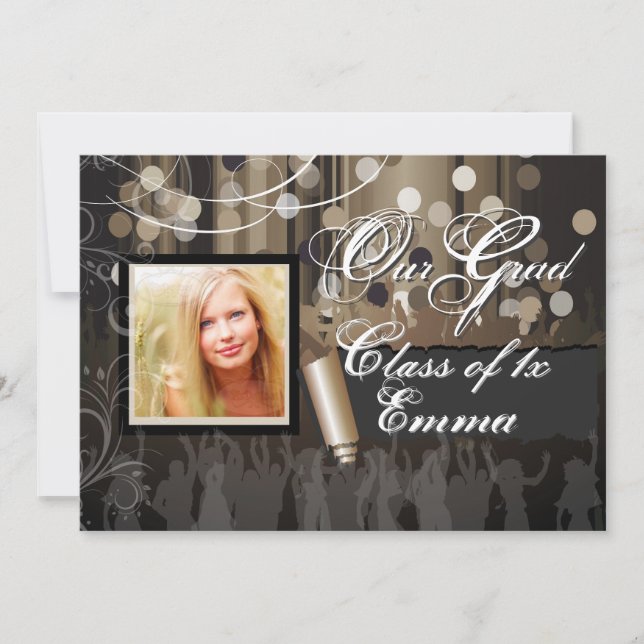 Invitación Graduación de PixDezines/Sala de baile/cigarro (Anverso)