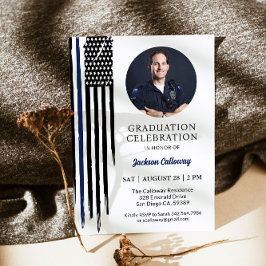 Invitación Graduación de Policía, Bandera de Línea Azul Delga