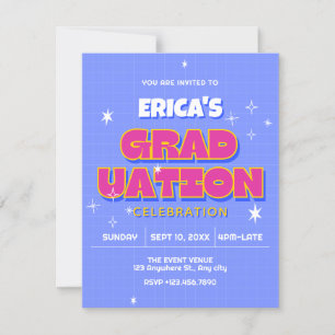 Invitación Graduación de pop retro