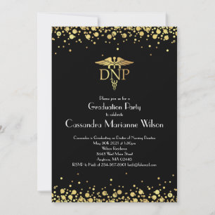 Invitación Graduación de Práctica de Enfermería Doctoral Negr