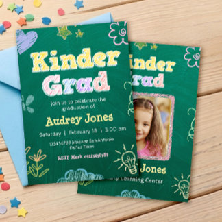 Invitación Graduación de Preescolar de Kinder con Foto