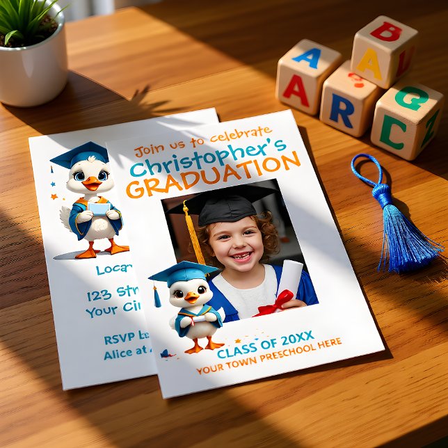 Invitación Graduación de Preescolar Happy Goose (Subido por el creador)