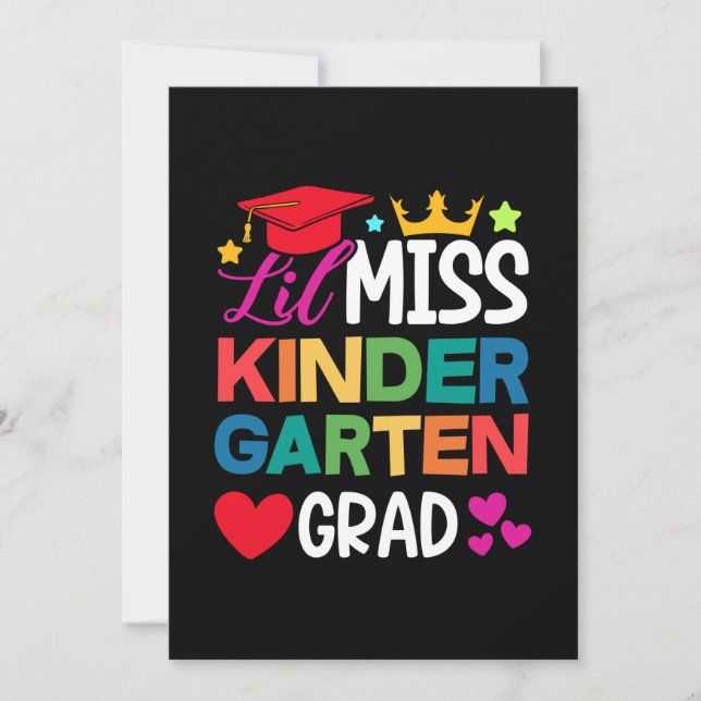 Invitación Graduación de Prek de Lil Miss Kindergarten (Anverso)