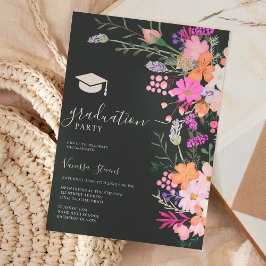 Invitación Graduación de primavera de flores silvestres paste
