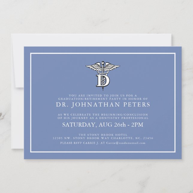 Invitación Graduación de profesión de dentista|Invitación a r (Anverso)
