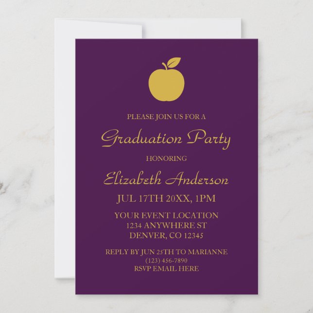 Invitación Graduación de Profesor Apple (Anverso)