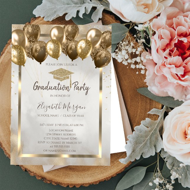 Invitación Graduación de Purpurina de la Grada de Oro de Diam (Subido por el creador)