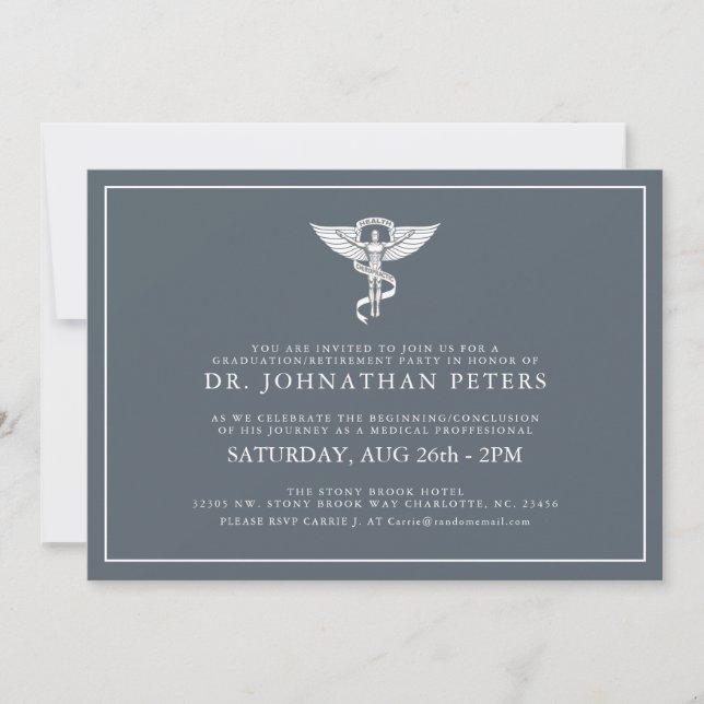 Invitación Graduación de quiropráctico|Invitación a la jubila (Anverso)