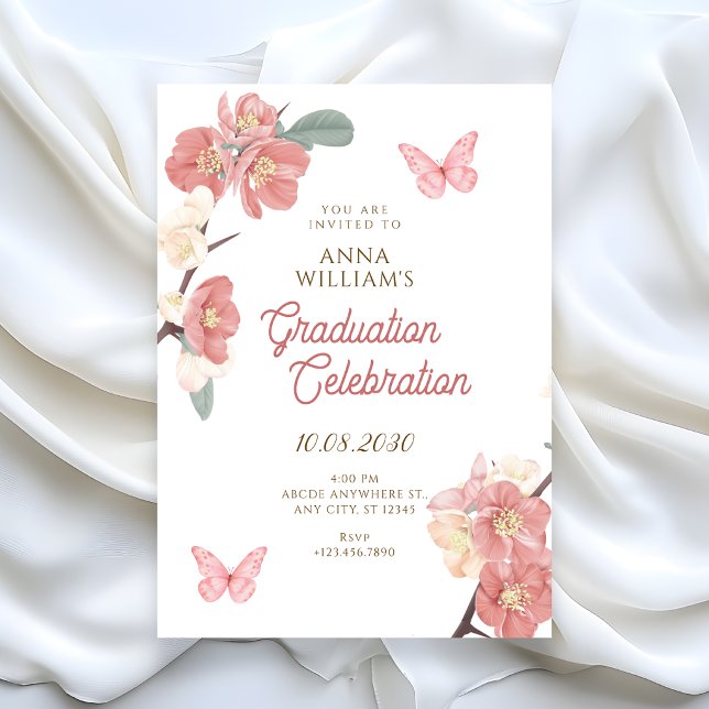 Invitación graduación de rama floral (Subido por el creador)