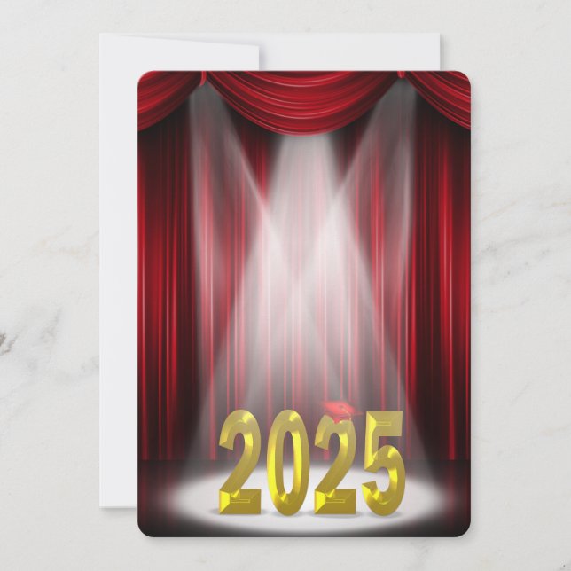 Invitación Graduación de Red & Gold 2025 en el punto de mira (Anverso)