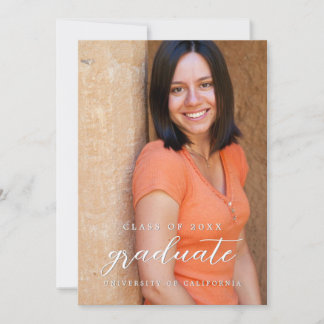 Invitación Graduación de retrato fotográfico de clase minimal