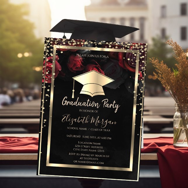 Invitación Graduación de Rosas Rojas de Grado de Oro de Diama (Subido por el creador)