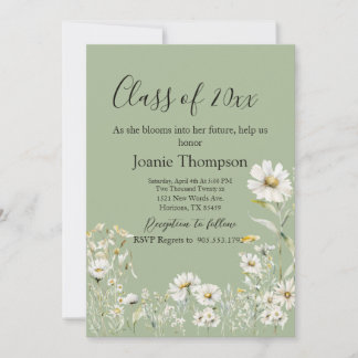 Invitación Graduación de Salvia Terrosa y Verdor Botánico