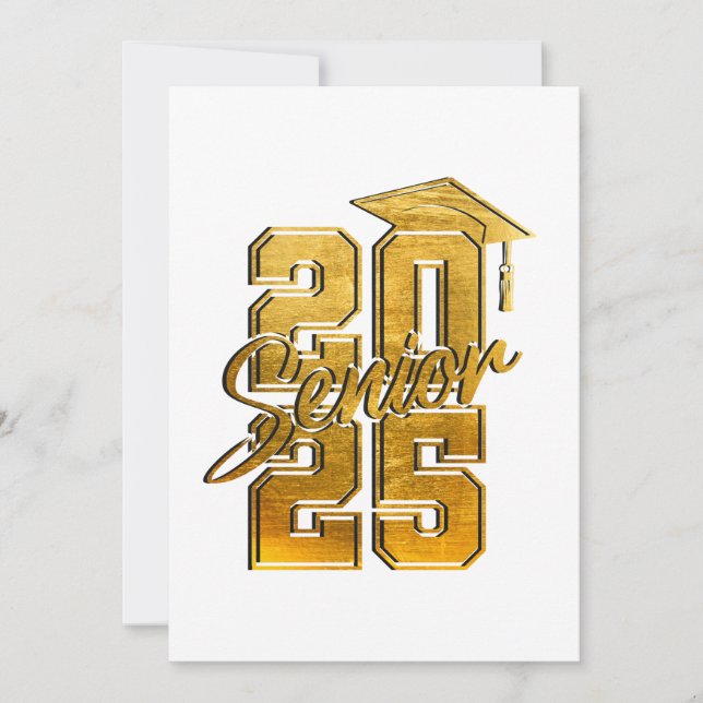 Invitación Graduación de secundaria de oro 2025 (Anverso)