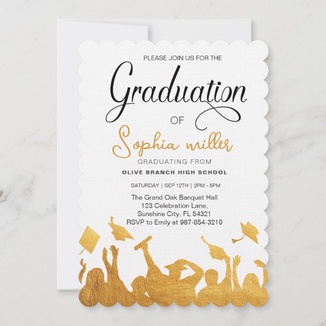 Invitación Graduación de secundaria, Partido de Graduación (Anverso)