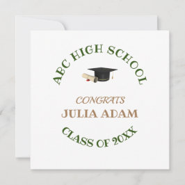 Invitación Graduación de secundaria tipografía moderna escuel