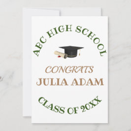 Invitación Graduación de secundaria tipografía moderna escuel