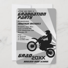 Invitación Graduación de Sunburst en Motocross de la biciclet