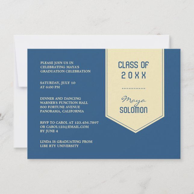 Invitación Graduación de tallo (Anverso)