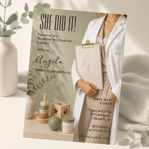 Invitación Graduación de Terapia Ocupacional Elegante
