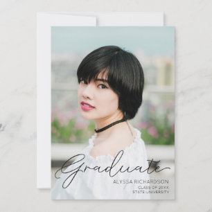 Invitación Graduación de tipografía de escritura a mano en fo