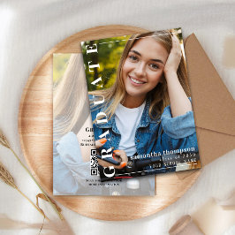 Invitación Graduación de Tipografía Fotográfica con Estilo Mo