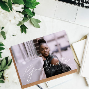 Invitación Graduación de tipografía fotográfica y paisajístic