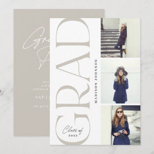 Invitación Graduación de tipografía lateral 2022 3 Fiesta fot